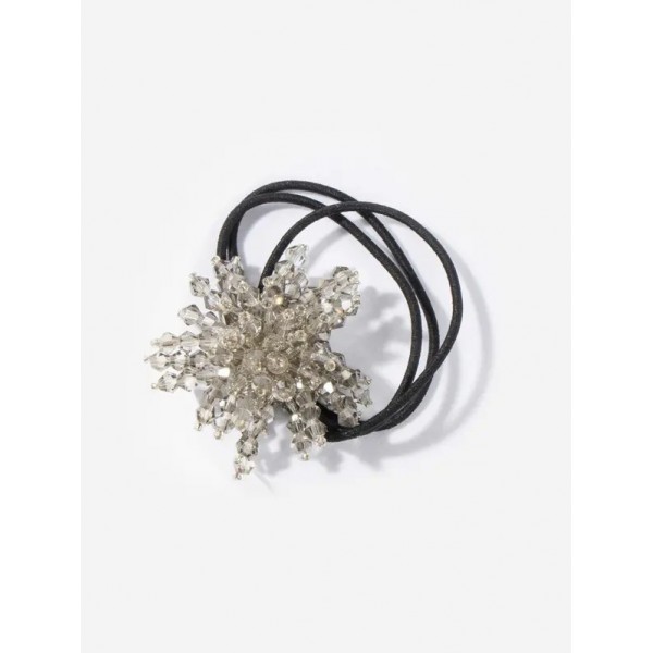 Minimalist Crystal Multi-layer Hair Tie - Black