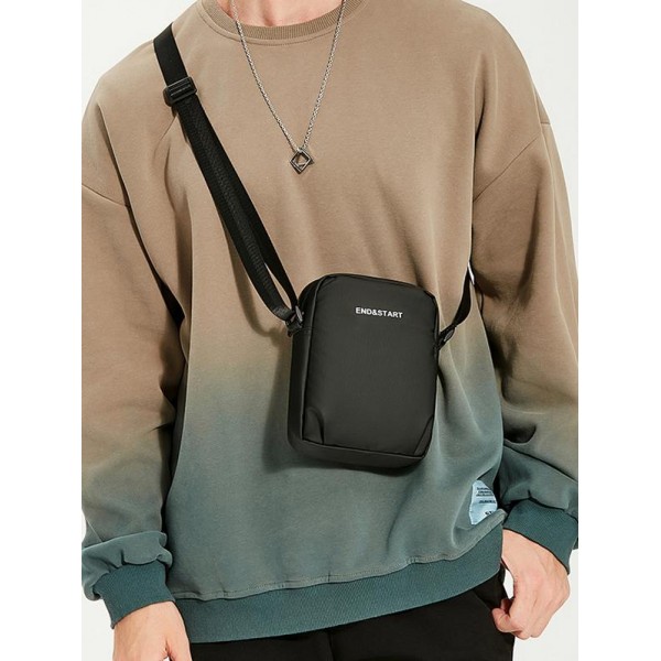 Men's Daily Streetwear Waterproof Mini Mobile Phone Crossbody Waist Chest Sling Bag 